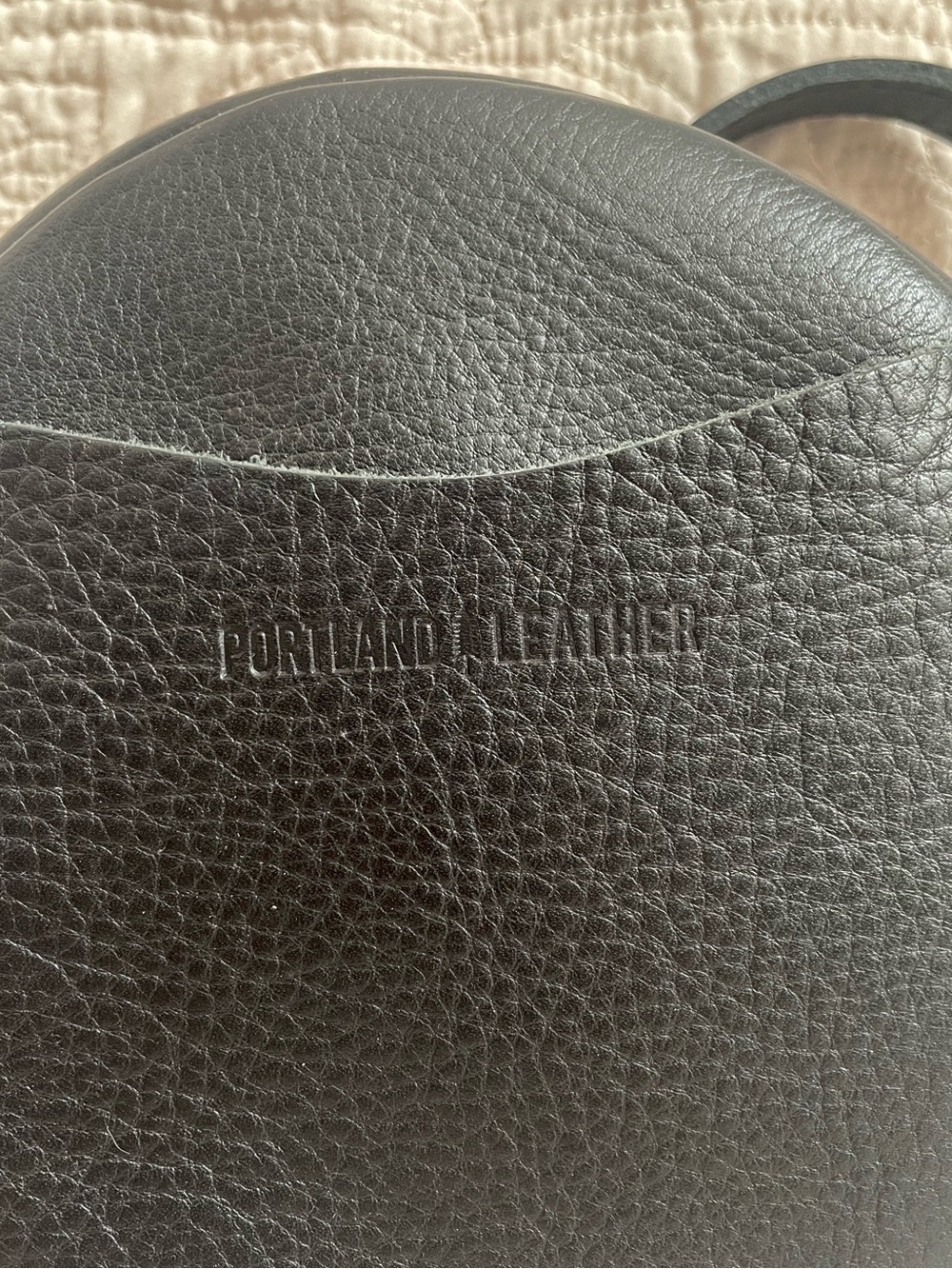 Portland Leather Circle Crossbody Bag - Black - Picture 3 of 6